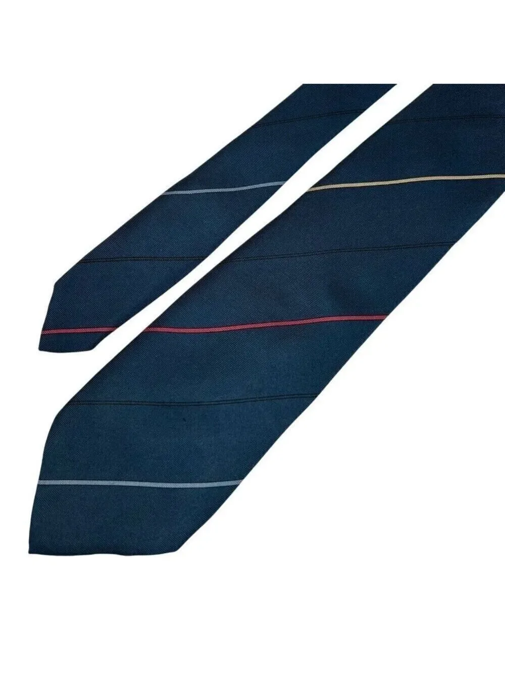 Jsaco Men's Blue Stripe Silk Made in Italy Necktie Tie
